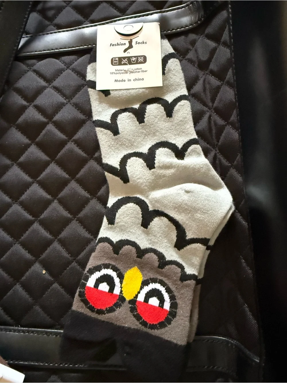 3 Kawaii Owl Socks Set Bold Animal Patterns Sz 9-11 Cotton Cartoon Style New